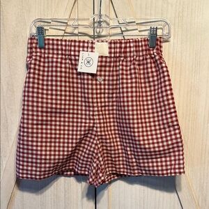 High Waist Red and White Gingham Shorts